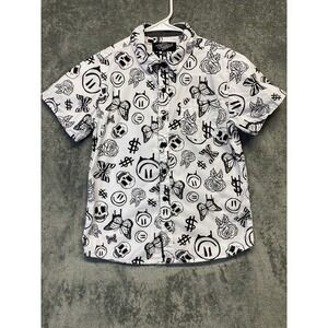 Eighty Eight Goth Print Boys Dress Shirt Size 10/12